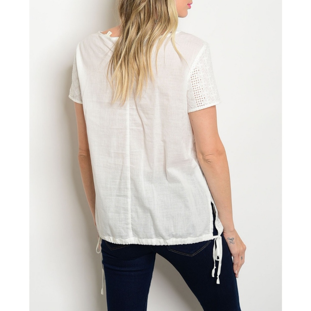 White Slub Tee Top {Hem & Thread} - Picture 3 of 3